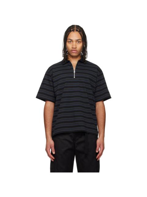 sacai Navy Horizontal Stripe Polo