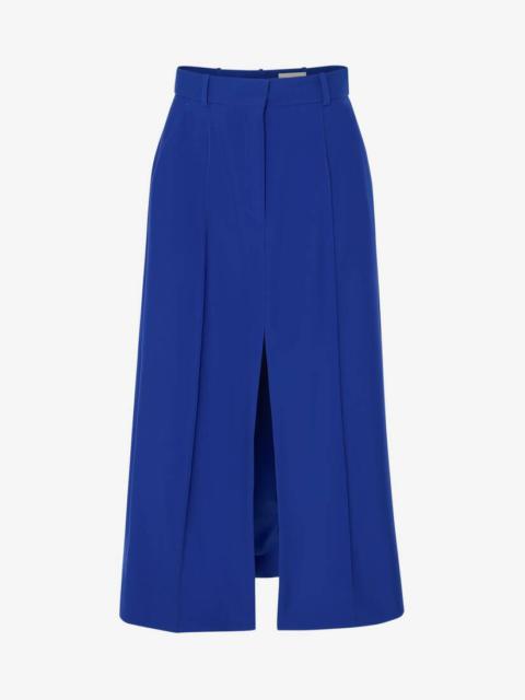 Alexander McQueen Wool A-line Skirt in Electric Blue