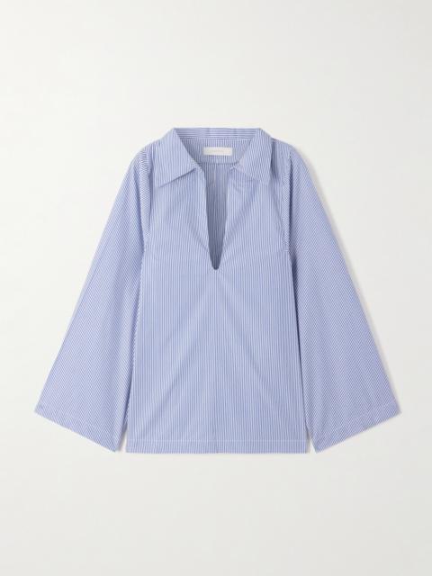 FAITHFULL Gaia Striped Organic Cotton-poplin Blouse