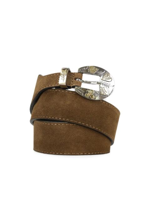 FORTELA Salish engraved-buckle suede belt