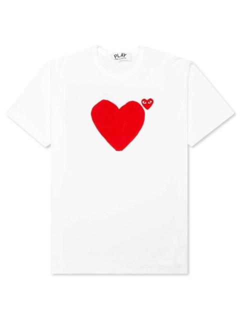 Comme des Garçons PLAY 심장 인쇄 면 T 셔츠