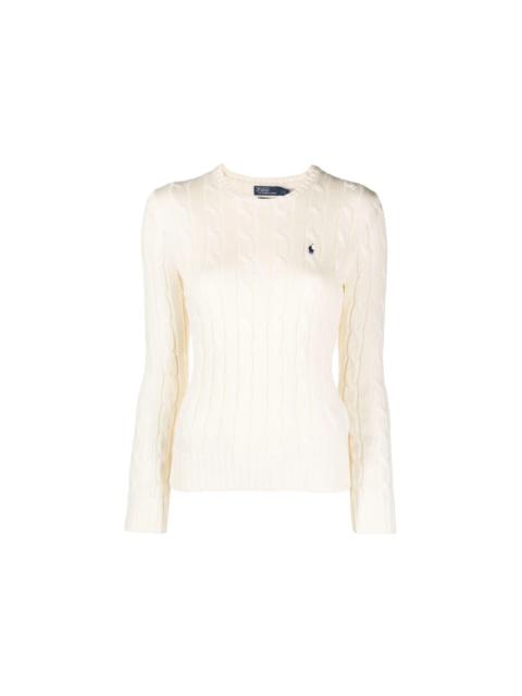 Polo Ralph Lauren Polo Ralph Lauren Cable-Knit Cotton Crewneck Sweater Cream
