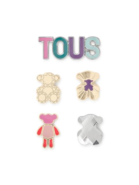 TOUS Pack of gold-colored Pins TOUS Bear Style