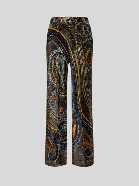 Etro STRAIGHT-LEG VELVET TROUSERS WITH PAISLEY MOTIF