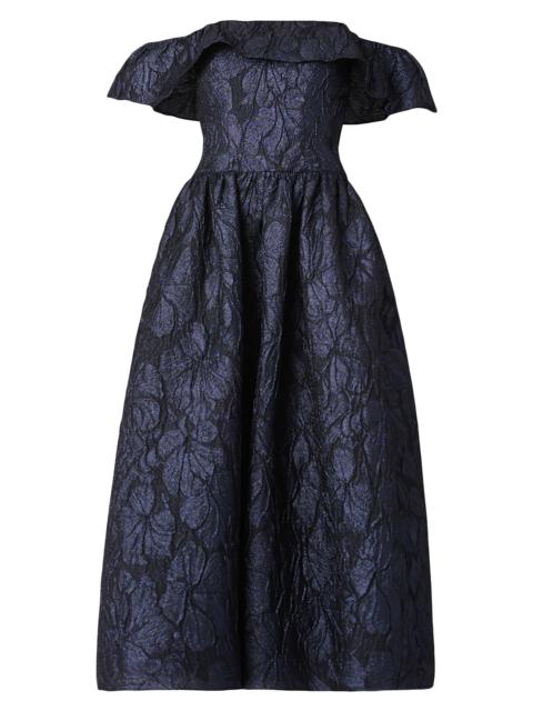 Shoshanna Women's Solana Metallic Jacquard Cocktail Dress - Navy