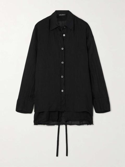 Our Legacy Liner layered frayed ramie-gauze shirt