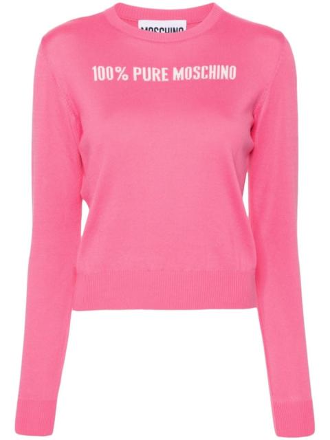 Moschino slogan intarsia-knit jumper