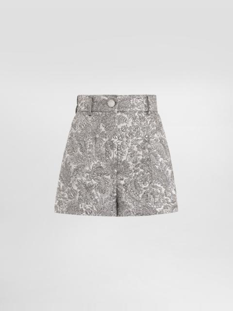 Dolce & Gabbana Lamé floral jacquard bermuda