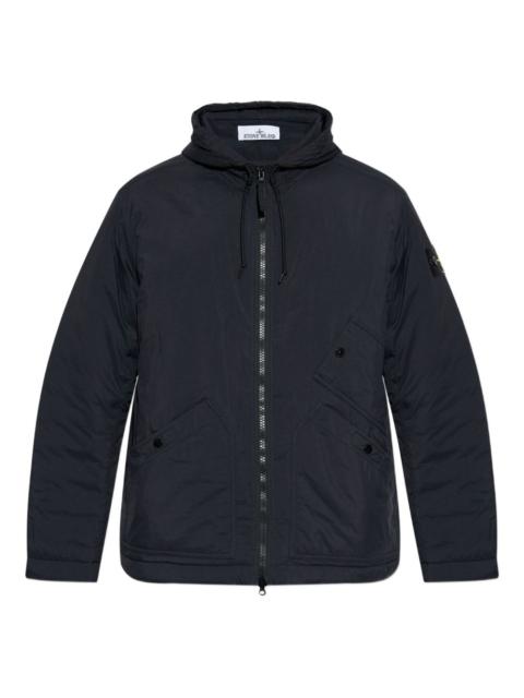 Stone Island hooded patch-pocket jacket