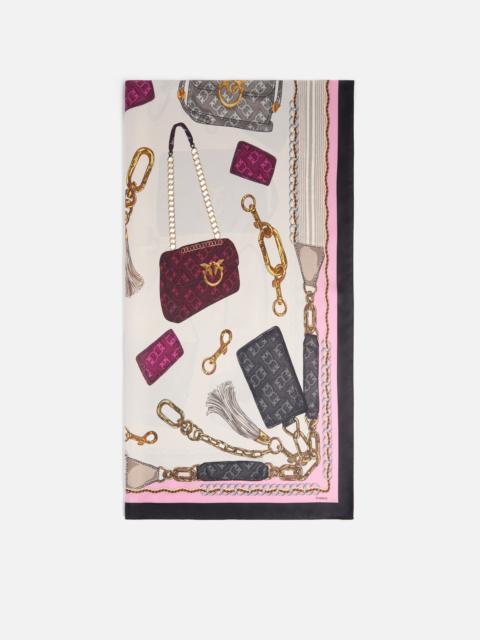 PINKO SCARF WITH BAG PRINT