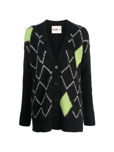 geometric-pattern knitted cardigan