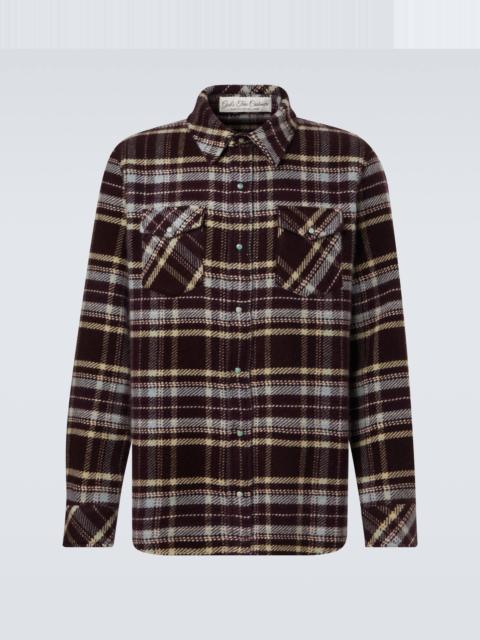 God’s True Cashmere Plaid cashmere shirt with emerald