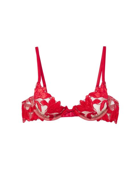 Fleur du Mal Lily Embroidery Plunge Demi Bra