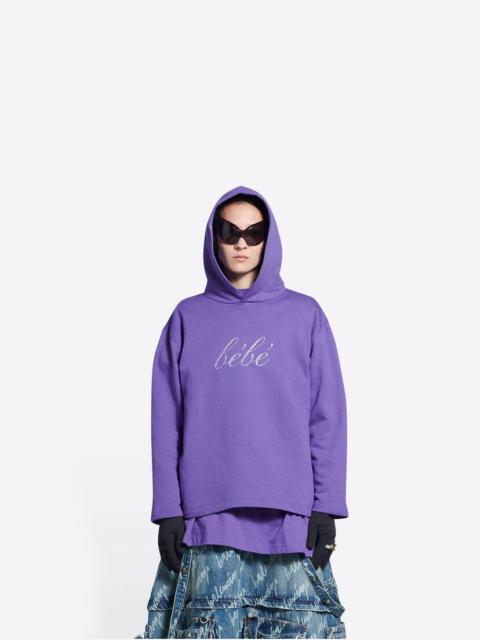 BALENCIAGA Women's Bébé Cropped Hoodie in White