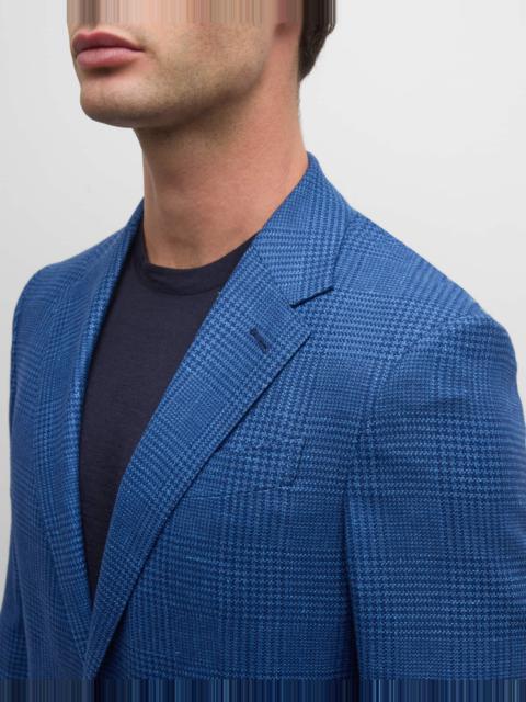Men's Plaid Cashmere-Linen Sport Coat