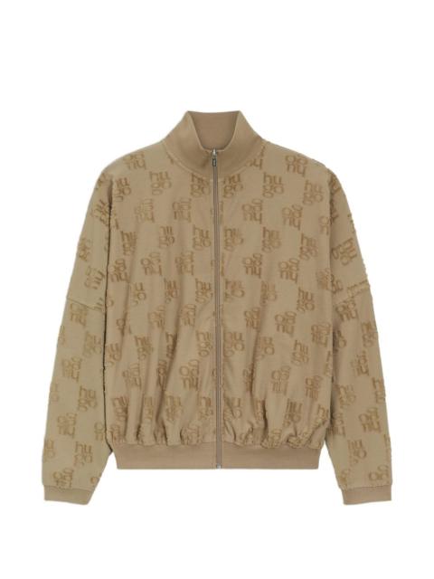 HUGO logo-embossed zip-up sweatshirt