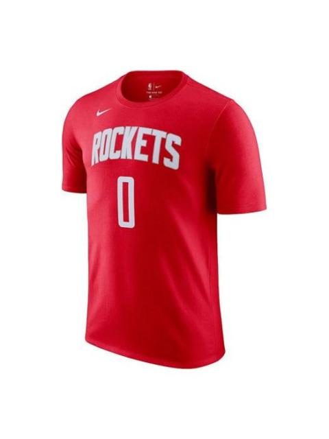 Nike Men's Nike Sports Basketball Short Sleeve Rockets Russell Westbrook No. 0 Red T-Shirt CV8522-659