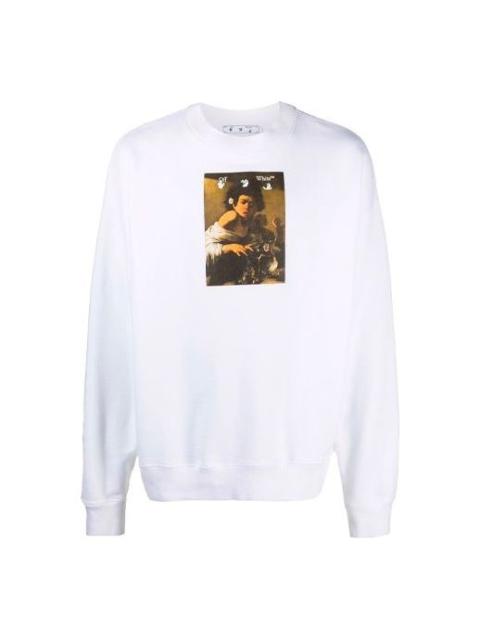 Off-White Men's Off-White FW21 Caravaggio Printing Loose Fit White OMBA054F21FLE0100184
