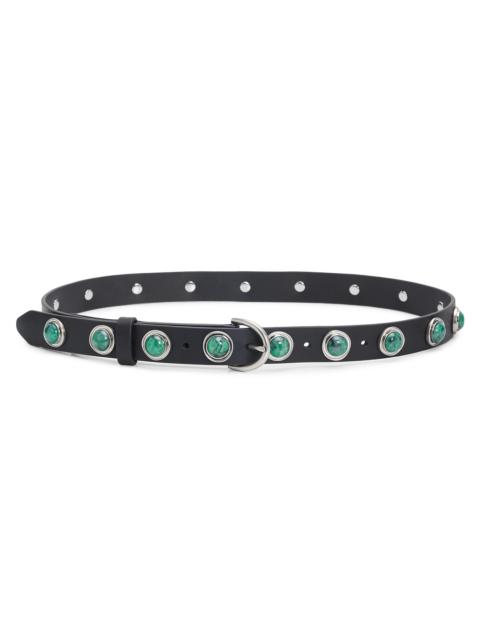 rag & bone Women's Celia Stud Leather Belt - Black