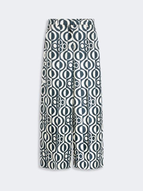 'S Max Mara CANZONE Printed silk twill trousers - ULTRAMARINE