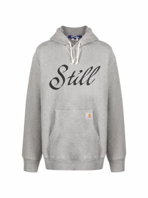 slogan print hoodie