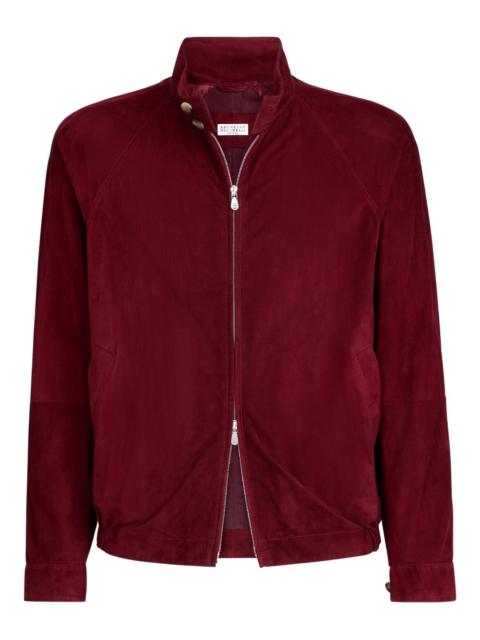 Brunello Cucinelli stand-collar suede jacket