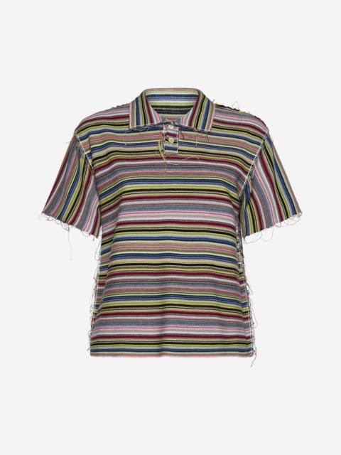 Striped cotton polo shirt