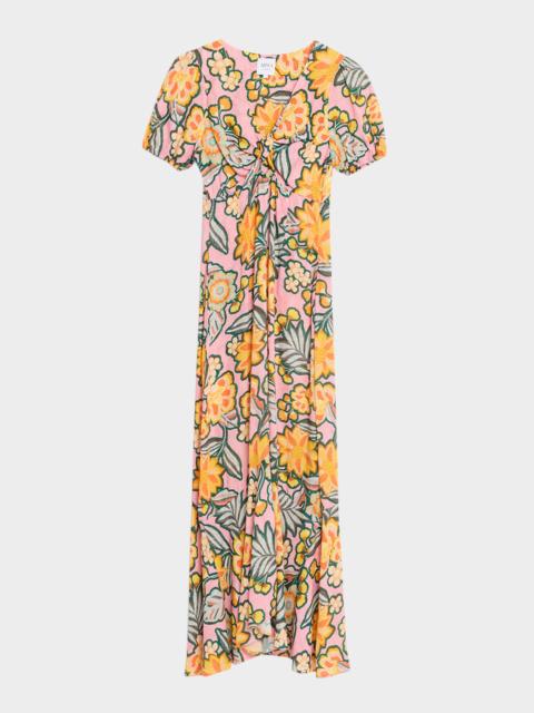MISA Amara Desert Floral Midi Dress