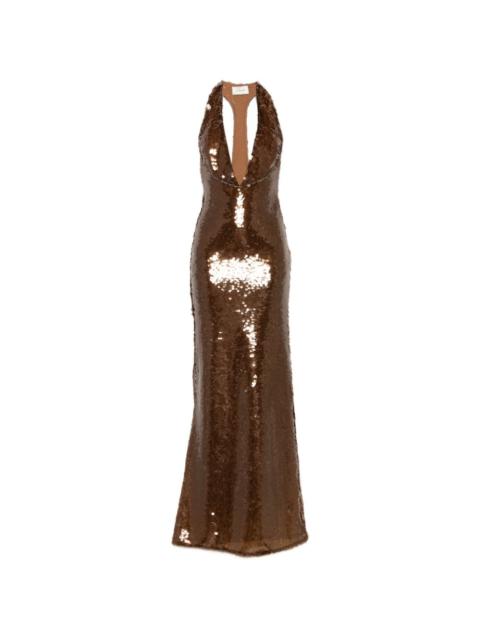 THE NEW ARRIVALS ILKYAZ OZEL Olympia sequin-embellished maxi dress