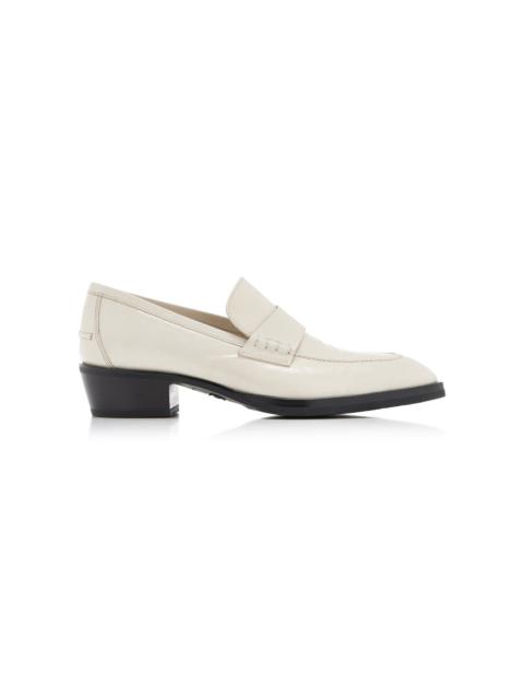 JIMMY CHOO Wilder Eel-Embossed Leather Loafers white