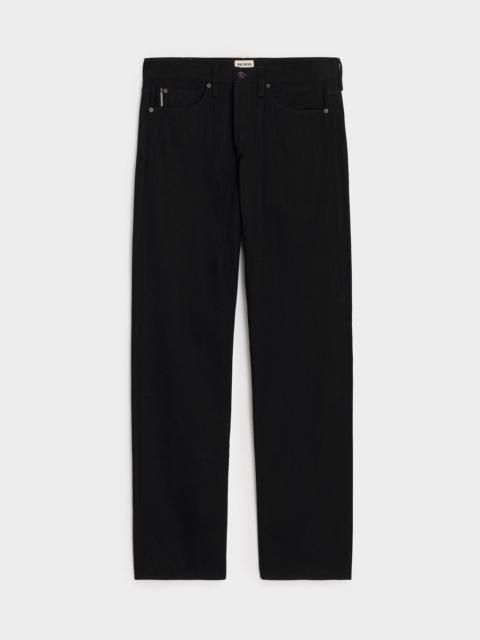 TODD SNYDER Relaxed Rigid Selvedge Pleated Jean in Black