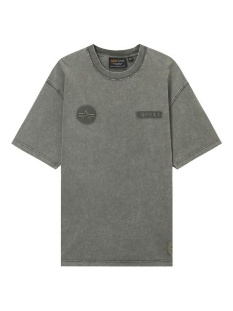 ALPHA INDUSTRIES logo-patch cotton T-shirt
