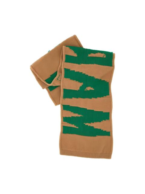 Marni embroidered-logo knit scarf