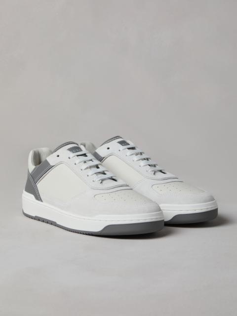 Brunello Cucinelli Semi-polished calfskin and washed suede basket sneakers