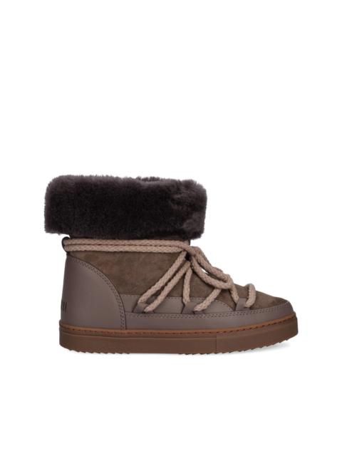 INUIKII fleece-trim lace-up boots