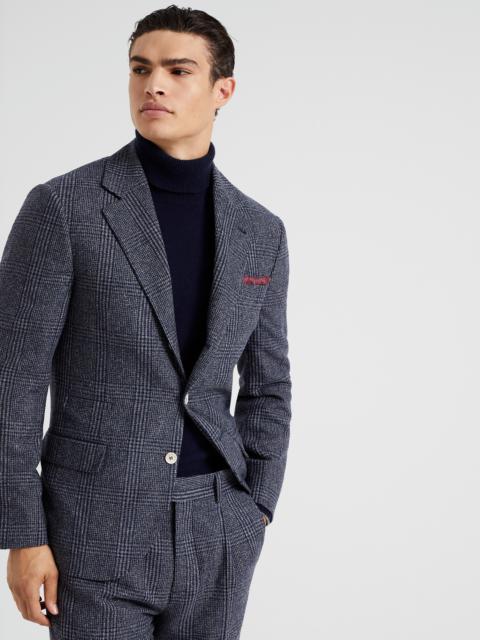 Brunello Cucinelli Frisé wool, silk and cashmere Prince of Wales blazer ...
