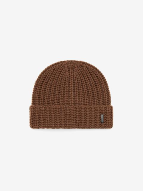 CORNELIANI Tobacco brown wool and cashmere hat