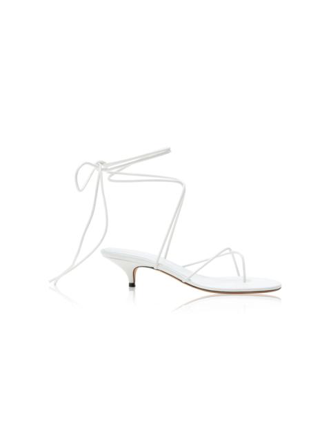 Slash Tie Leather Sandals white