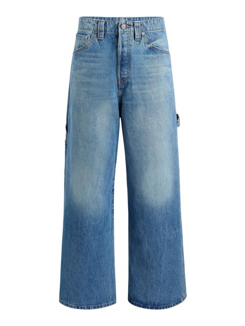 KHAITE Sowen Rigid Mid-Rise Wide-Leg Jeans medium wash
