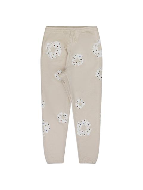 DENIM TEARS Rhinestone Cotton Wreath Sweatpants "Cream" DT681