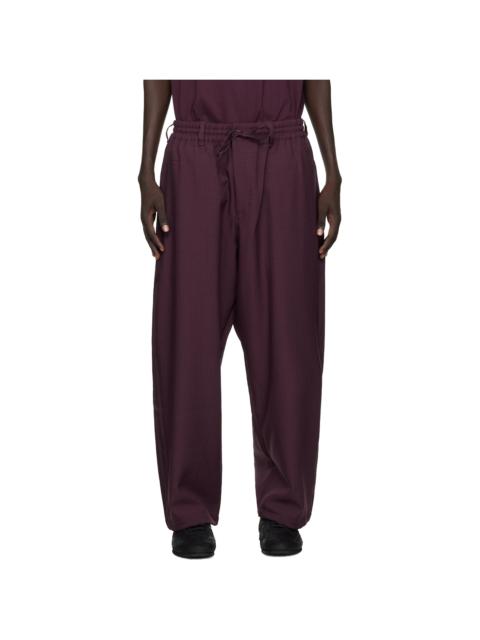 Y-3 Burgundy Sport Uniform Track Pants