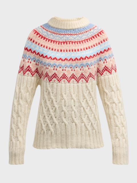 Wool Alpaca Cable-Knit Sweater