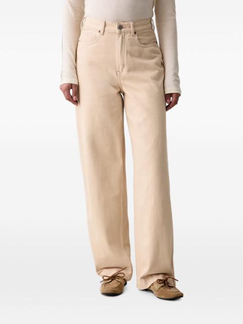 SCOTCH & SODA logo-embroidered wide-leg jeans