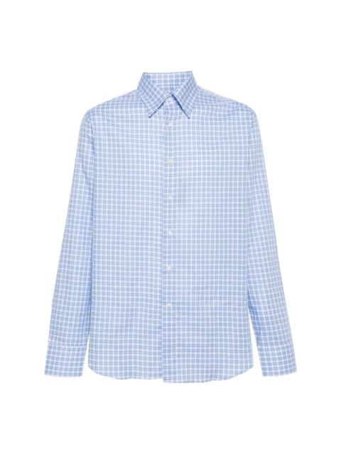 check-pattern cotton shirt