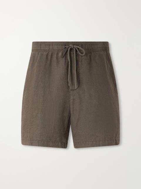 JAMES PERSE Straight-Leg Garment-Dyed Linen Drawstring Shorts