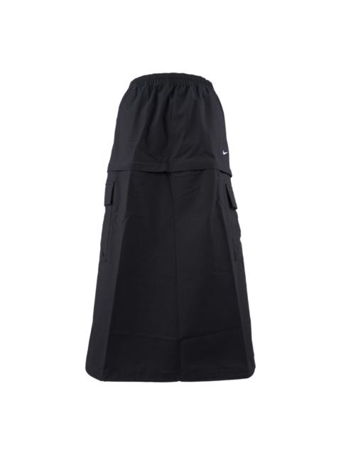 (WMNS) Nike Sportswear Essential Mid-Rise Woven Cargo Midi Skirt Asia Sizing 'Black' FV7504-010