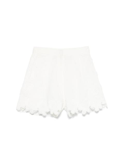 guipure lace-detail shorts