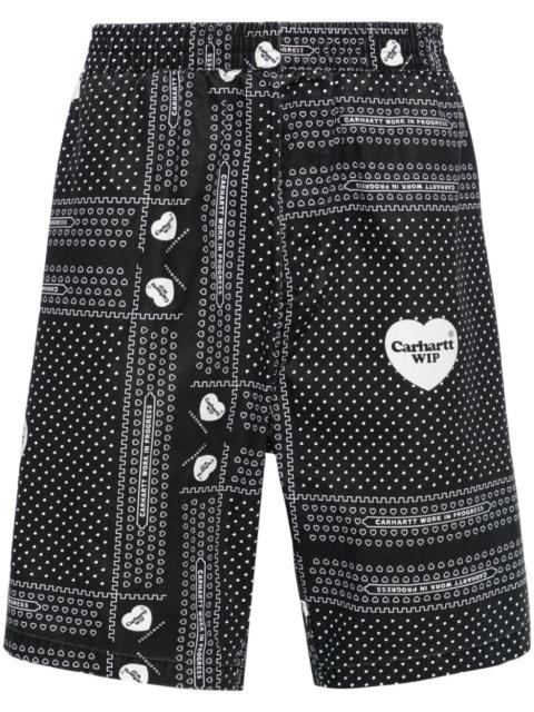 Heart Bandana cotton shorts