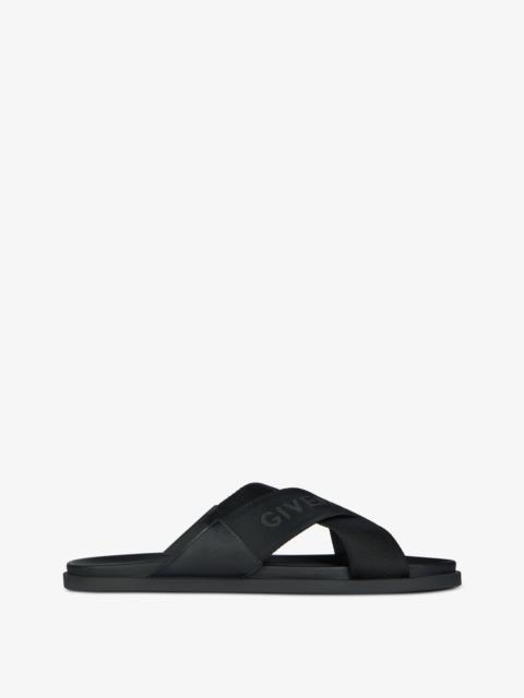 G PLAGE SANDALS WITH CROSSED STRAPS IN WEBBING