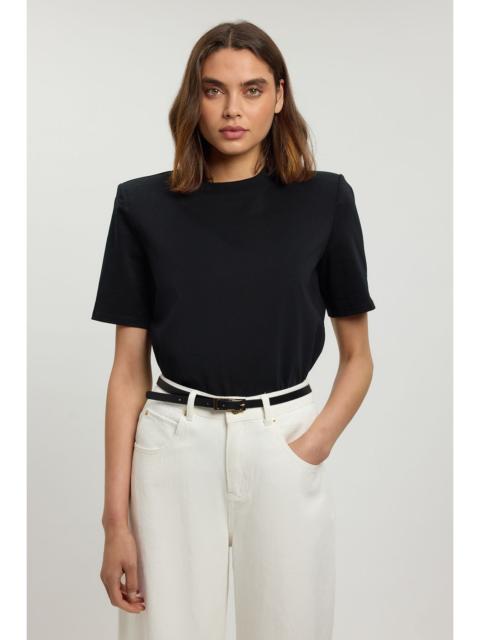 KAREN MILLEN Power Shoulder Jersey T-Shirt